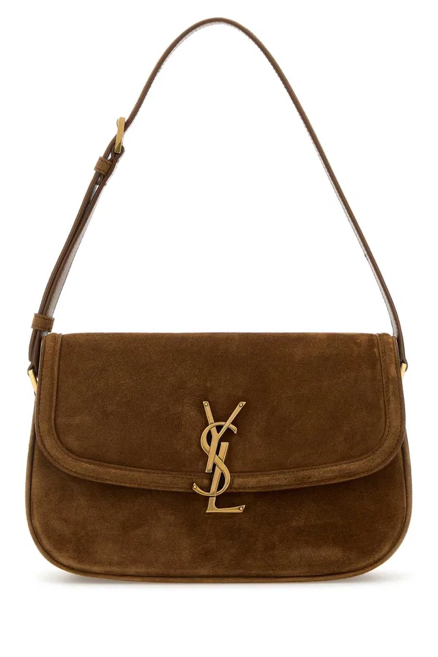 Saint Laurent Solf Shoulder Bag — Brown in Brown Suede from HEWI