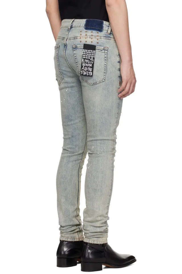 Ksubi Blue Van Winkle Paint Summer Jeans, photo 3 of 4 from SSENSE