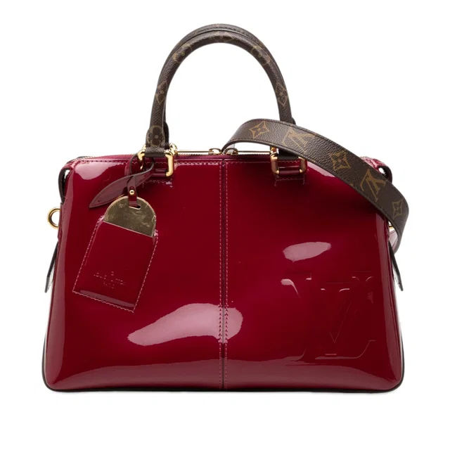 Red Louis Vuitton Vernis Miroir Tote Satchel in Red Coated canvas from Designer Revival