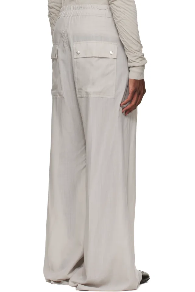 Rick Owens Off-White Temple Wide Bela Trousers, photo 3 of 4 from SSENSE