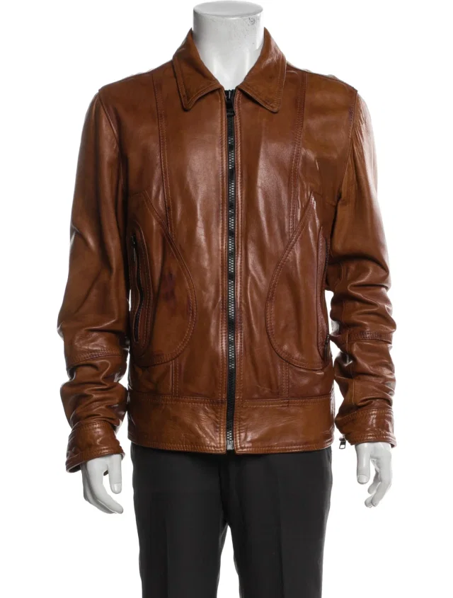 Dolce & Gabbana Vintage 2000's Moto Jacket in brown|red Lambskin from The RealReal