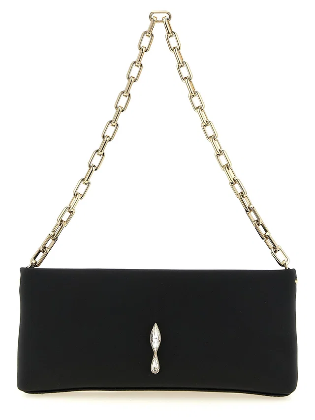 Christian Louboutin Maykimay Clutch — Black in Black Satin from HEWI