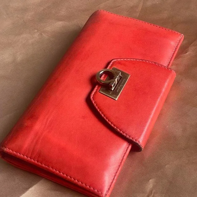 Ferragamo Women's Coin purses and pouches - Red/Pink in red|pink from Depop, photo 1 of 1