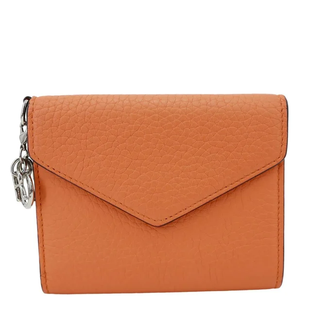 Dior Diorissimo Envelope Leather Compact Wallet Orange in Orange Leather from Dallas Designer Handbags