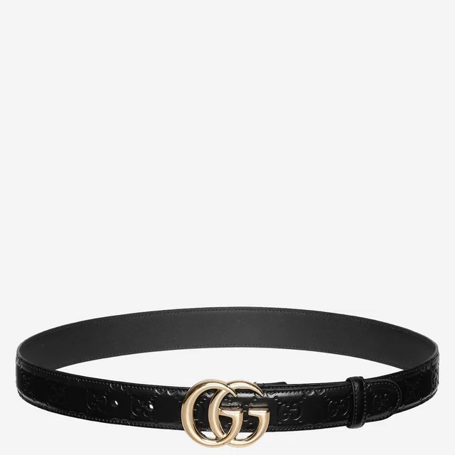 Gucci Gg Marmont Belt — Black Cotton in Black Denim from HEWI