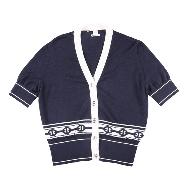 Hermès Chaîne d'Ancre Short-Sleeve Cardigan Top from HEWI