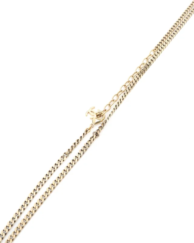 Chanel Coco Mark Rhinestone Boy Necklace in Silk from A Retro Tale, photo 3 of 3
