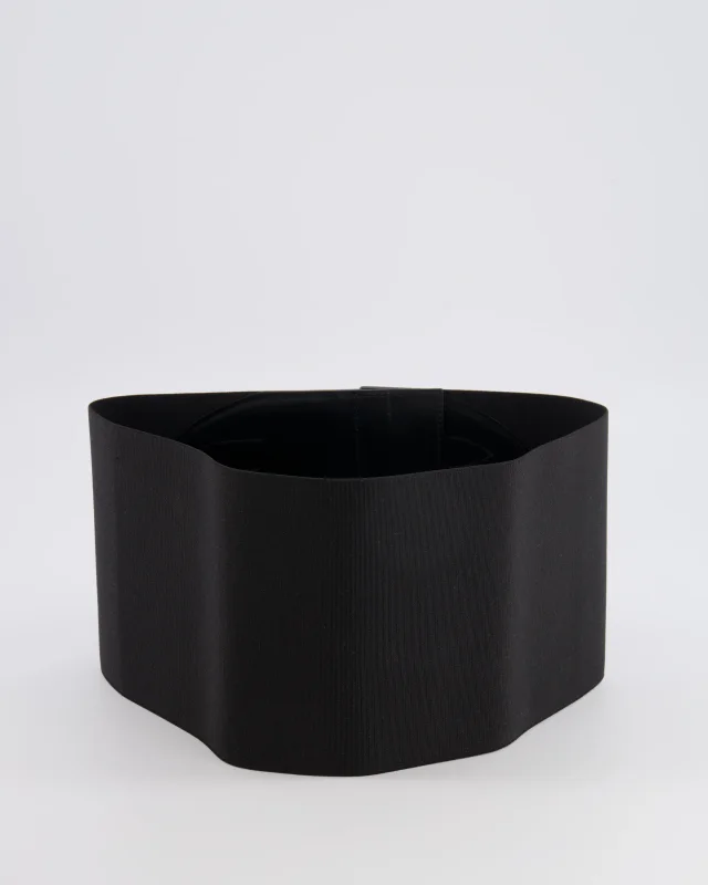 Alaïa Black Leather Corset Belt with Silver Buckles 65cm in Black Leather from Sellier, photo 7 of 9