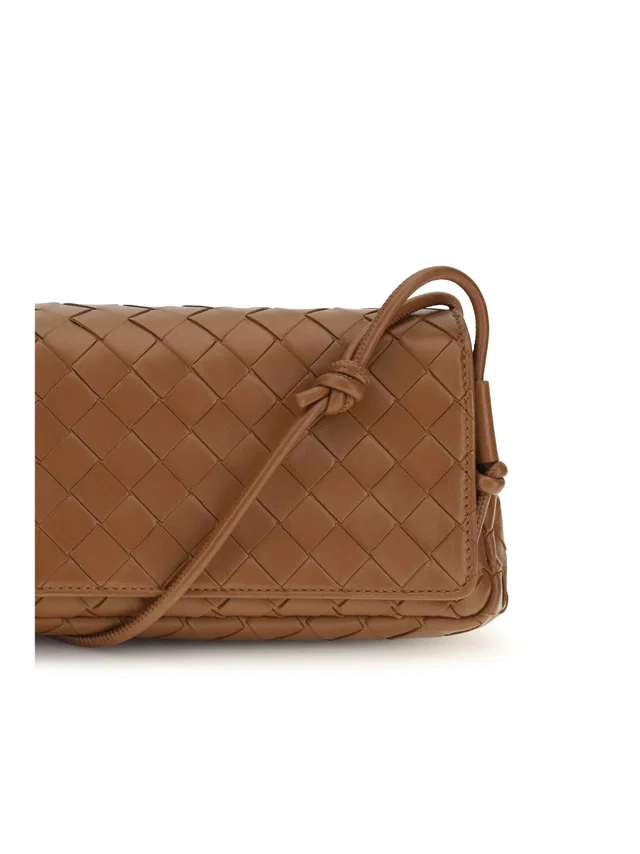 Bottega Veneta Intrecciato Shoulder Bag — Brown Lamb Leather in Brown Lambskin from HEWI