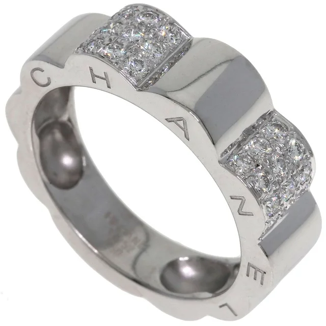 Chanel Pro Field Camellia Diamond 52 Ring 18K White Gold in White from The Reluxe