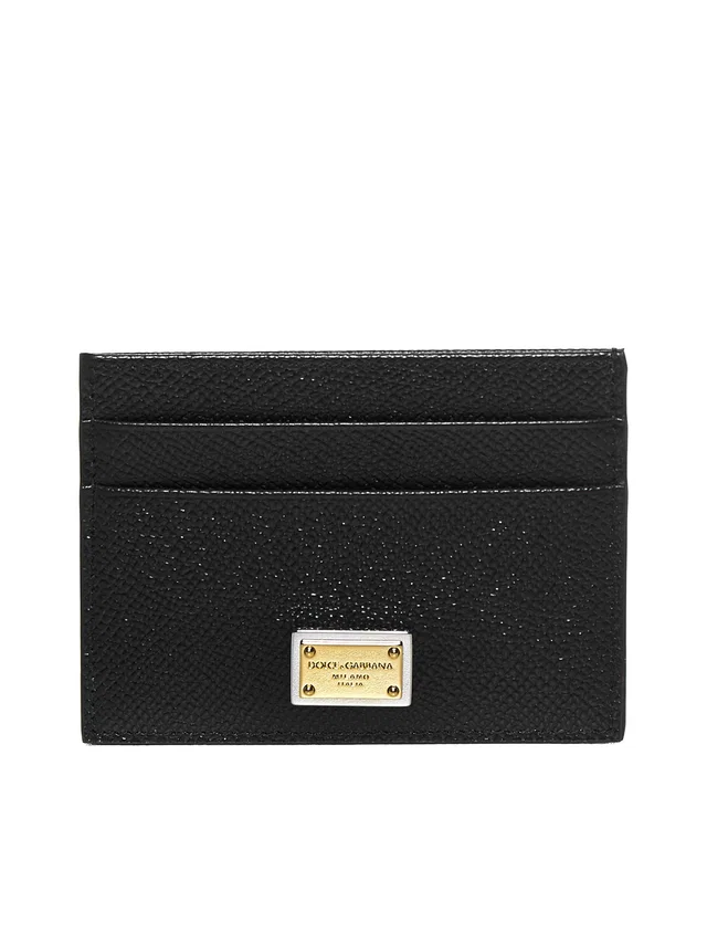 Dolce & Gabbana Saffiano Leather Card Case — Black Calf Cases in Black Saffiano leather from HEWI