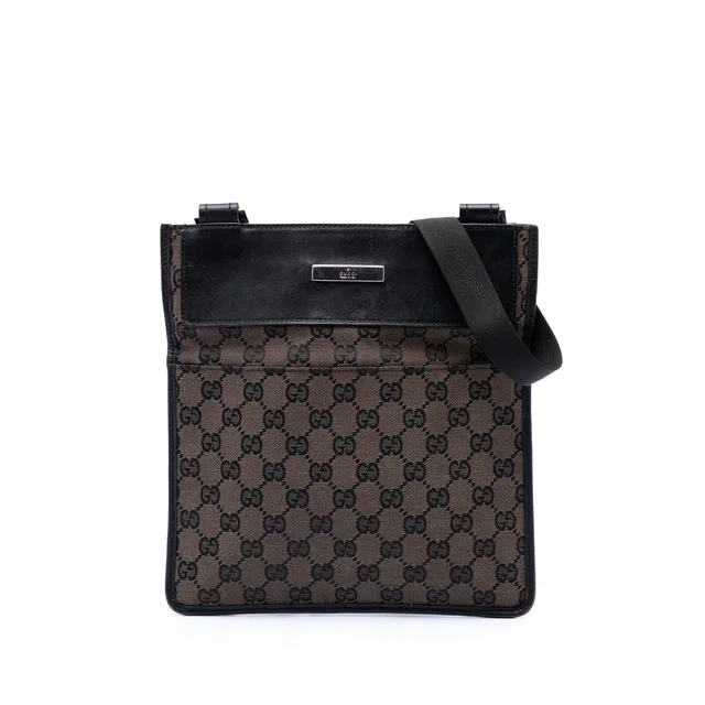 Brown Gucci GG Canvas Crossbody in Brown Canvas from Designer Revival