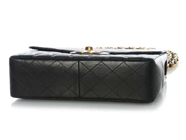 Chanel Vintage Jumbo Black Quilted Lambskin Classic Single Flap in Black Lambskin from Ann's Fabulous Finds, photo 7 of 10