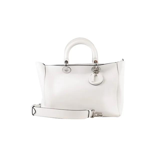 Dior Large Diorissimo Tote White in White Leather from The Purse Affair