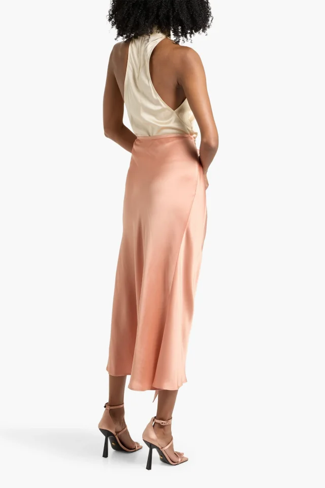 Lapointe Ruched Satin-Crepe Midi Skirt, photo 3 of 4 from THE OUTNET
