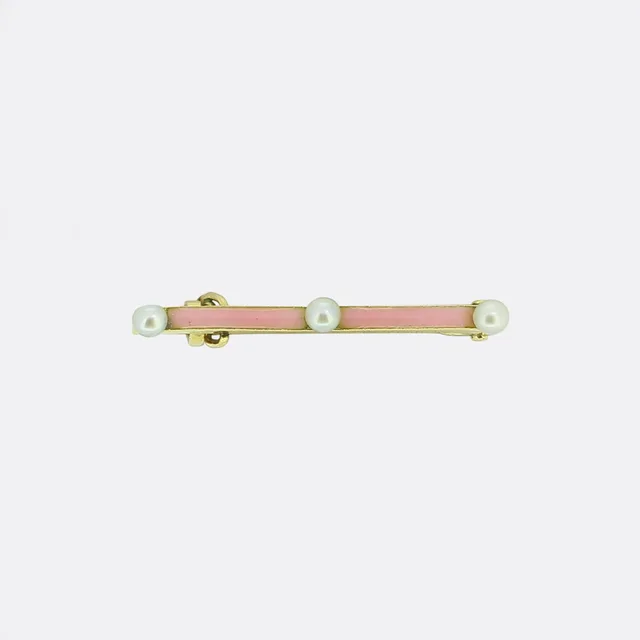 Cartier Pearl Mini Bar Brooch from The Vintage Jeweller