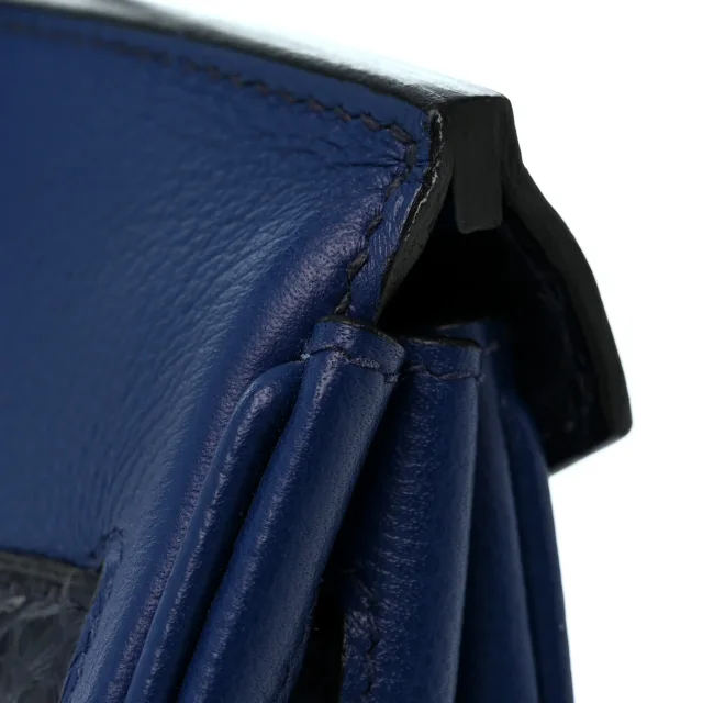 Hermès Taurillon Novillo Matte Alligator Birkin Touch 25 Bleu Saphir Marine in Navy Crocodile from FASHIONPHILE, photo 11 of 12