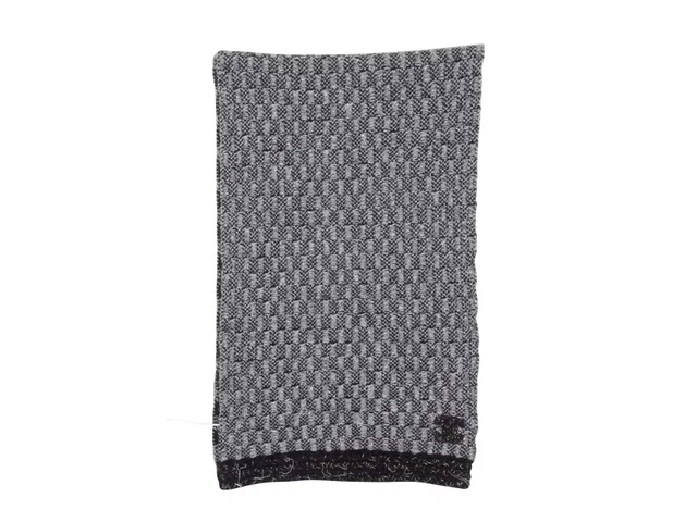 Black & White Chanel Checkered Cashmere Scarf in Black Cashmere from Designer Revival
