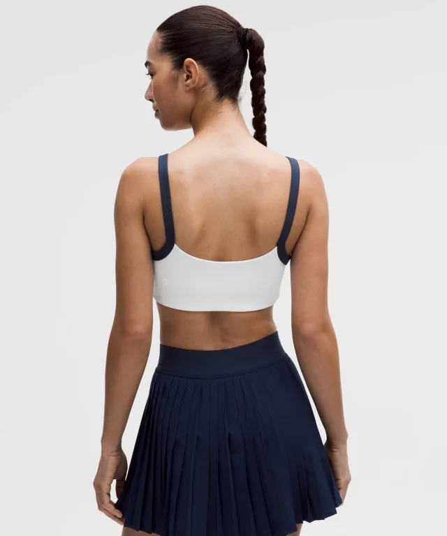 lululemon Straight-Strap Sports Bra Light Support, B/C Cup *Tennis Deuce in White/Club Blue, photo 2 of 6 from lululemon