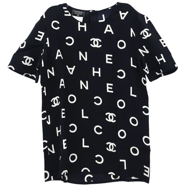 Chanel 1997 Top Black #34 in Black Silk from AMORE Vintage Tokyo