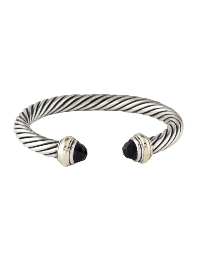 David Yurman Vintage Amethyst Classic Cable Bracelet, 6.5" in multicolor from The RealReal