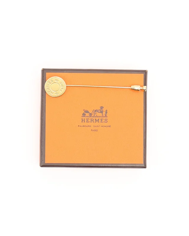 Hermès Clou de Selle Pin Brooch in Silk from A Retro Tale, photo 3 of 3