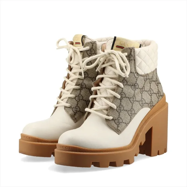 Gucci GG Supreme Quilted Leather Heels Boots in Leather from The Reluxe