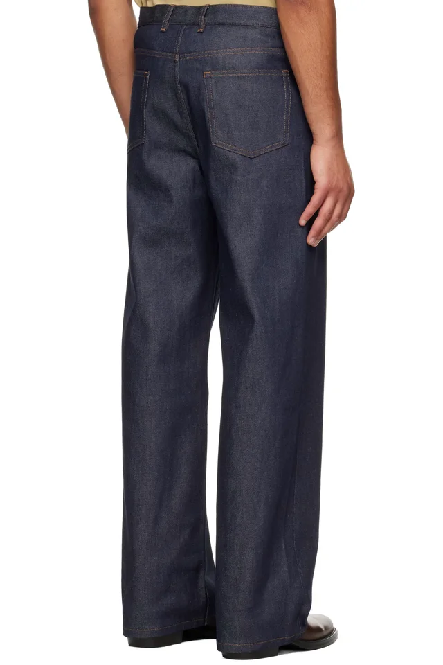 A.P.C. Navy Aaron Jeans, photo 3 of 4 from SSENSE