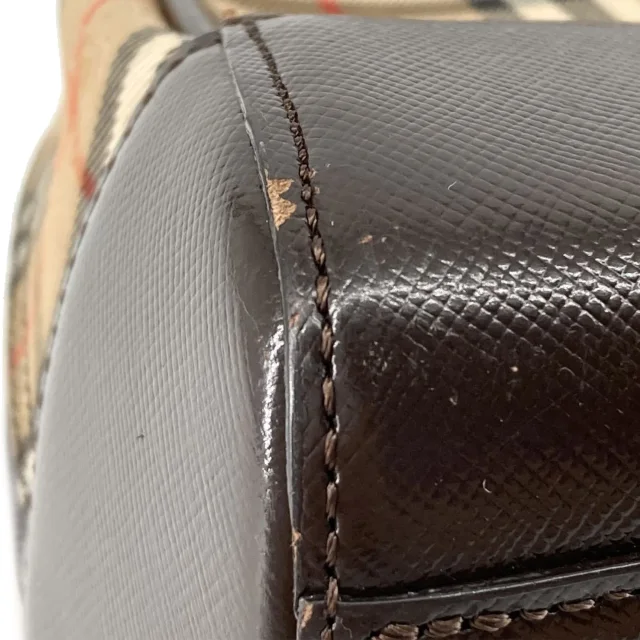 Burberry Haymarket Check Canvas Shoulder Bag in Beige Canvas from Designer Revival, photo 9 of 15