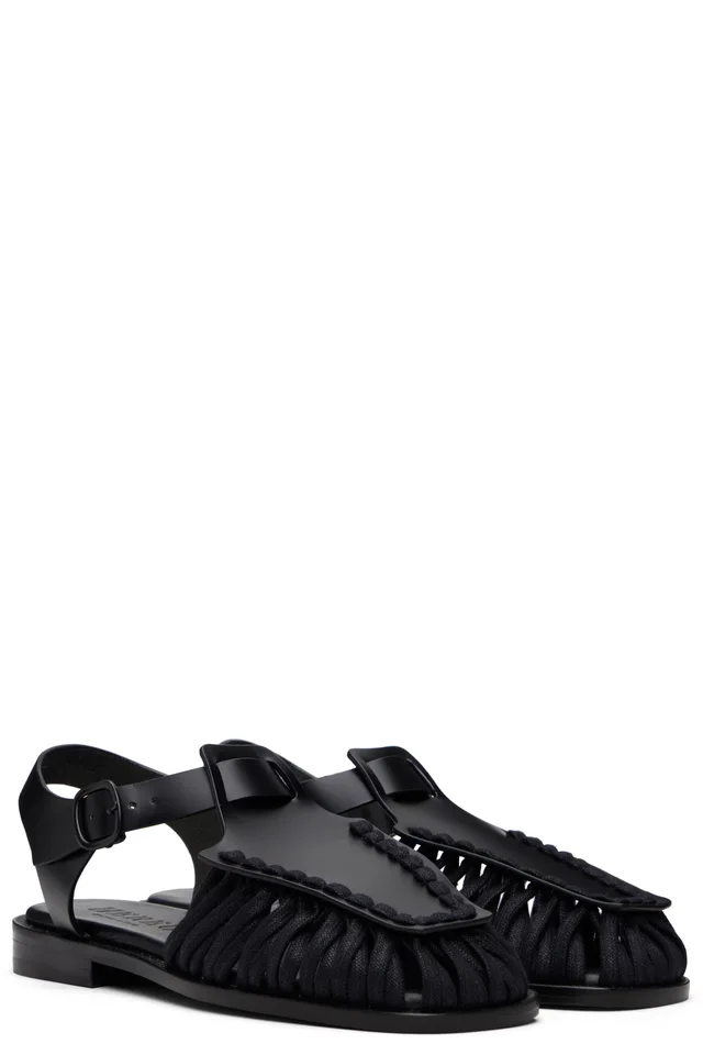 HEREU Black Alaro Sandals, photo 4 of 5 from SSENSE