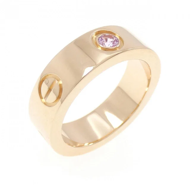 Cartier Love 750 Pink Gold Sapphire Ring Size 9 in Pink from LuxUness