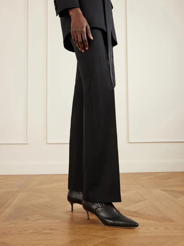 MANOLO BLAHNIK Mendiola 50 buckled leather ankle boots in black 100% Leather, photo 2 of 5 from NET-A-PORTER (Canada)
