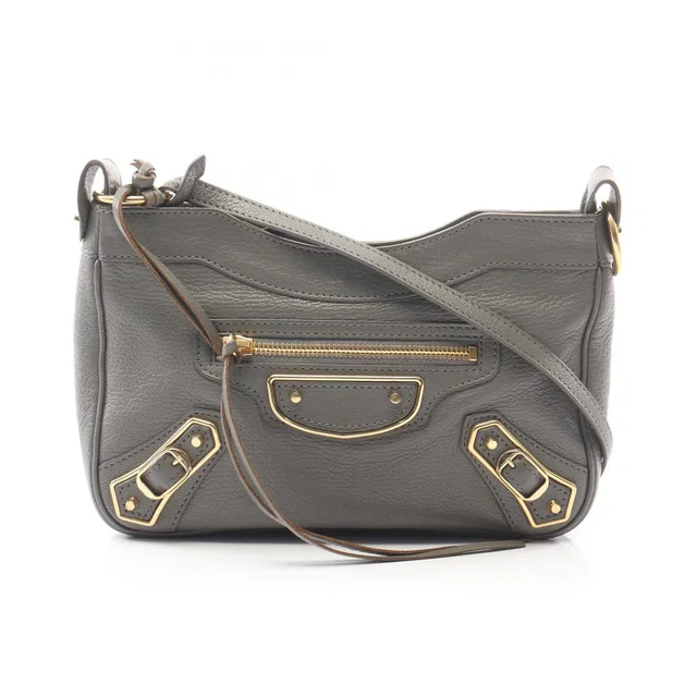 Balenciaga Shoulder Bag Metallic Edge Gray Leather Giant in Grey Leather from The Reluxe