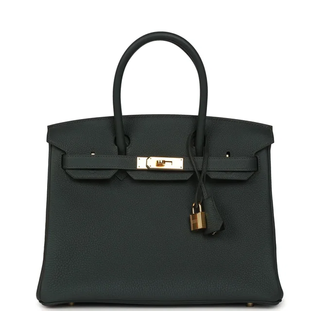 Hermès Birkin 30 Vert Mangrove Togo Gold Hardware in Green Togo leather from Madison Avenue Couture