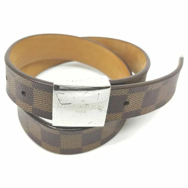 Louis Vuitton 75/30 Damier Ebene Ceinture Carre Belt Silvertone Buckle in Brown Canvas from Bagriculture