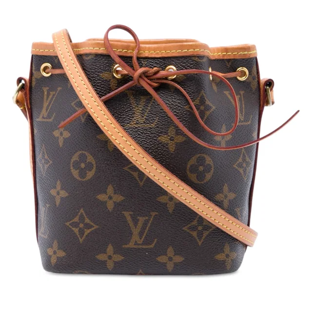 Brown Louis Vuitton Monogram Nano Noe Bucket Bag in Brown Coated canvas from Designer Revival, photo 1 of 1