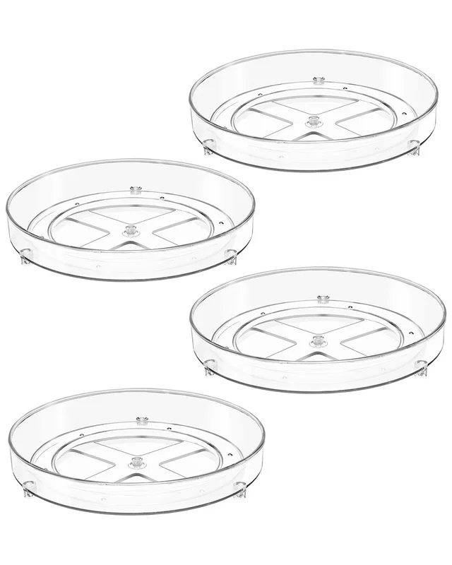 Sorbus Pack of Four 9In Flat Clear Lazy Susan Organizers, image 1 of 1 from Rue La La