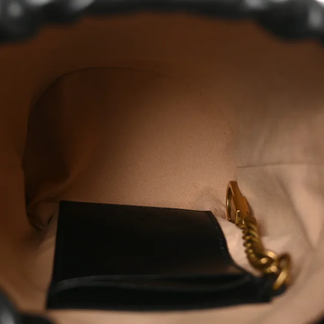 Gucci Matelasse Mini GG Marmont 2.0 Bucket Bag Black in Black Calfskin from FASHIONPHILE, photo 5 of 11