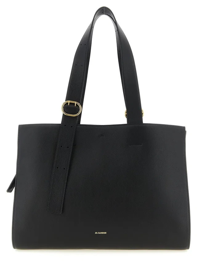 Jil Sander Cannolo Shoulder Bag — Black in Black Nappa leather from HEWI