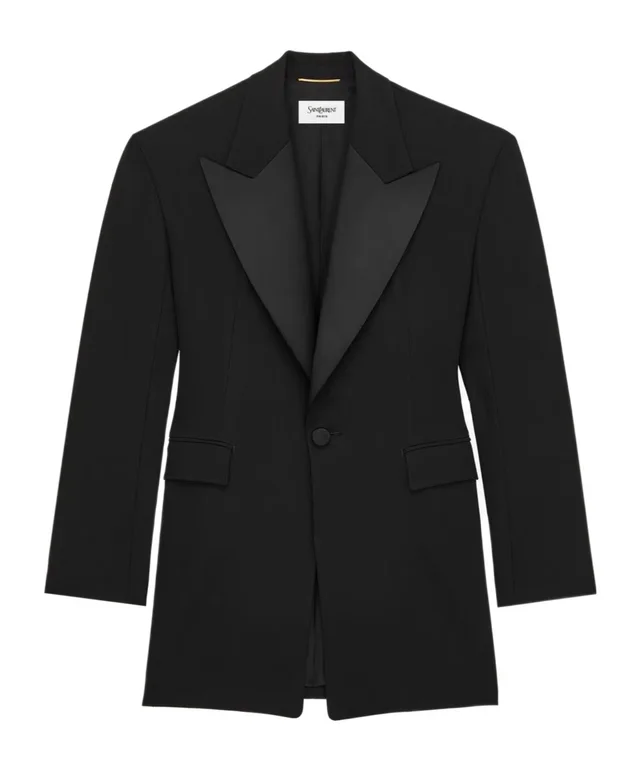 Saint Laurent single-breasted tuxedo jacket in grain de poudre from SENSER, photo 1 of 1