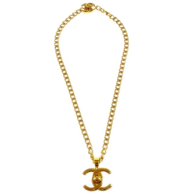 Chanel 1996 Turnlock Gold Chain Necklace 96P in Gold from AMORE Vintage Tokyo