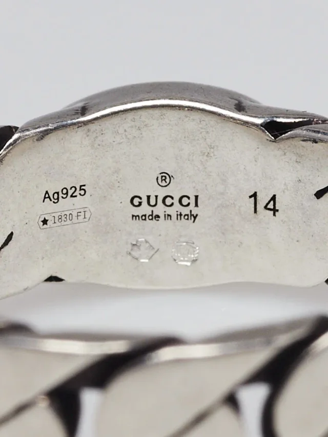 Gucci Sterling Silver Interlocking G Ring Size 7 in Green from Yoogis, photo 5 of 5