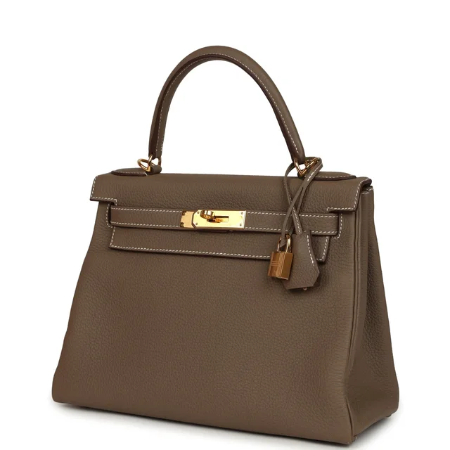 Hermès Kelly Retourne 28 Etoupe Togo Gold Hardware in Taupe Togo leather from Madison Avenue Couture, photo 2 of 2