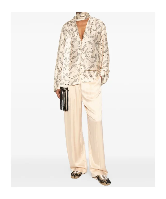 Forte Forte leopard-print fringed-scarf shirt, photo 2 of 5 from SENSER