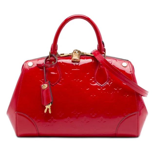 Red Louis Vuitton Monogram Vernis Santa Monica Satchel in Red Leather from Designer Revival