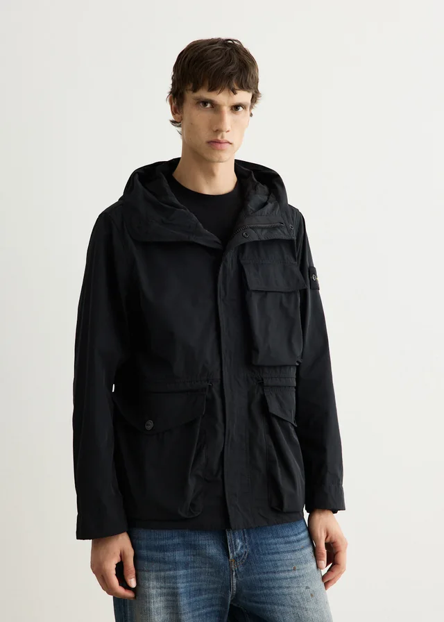 Stone Island Micro Twill Short Parka Jacket in Black from Incu, photo 1 of 1