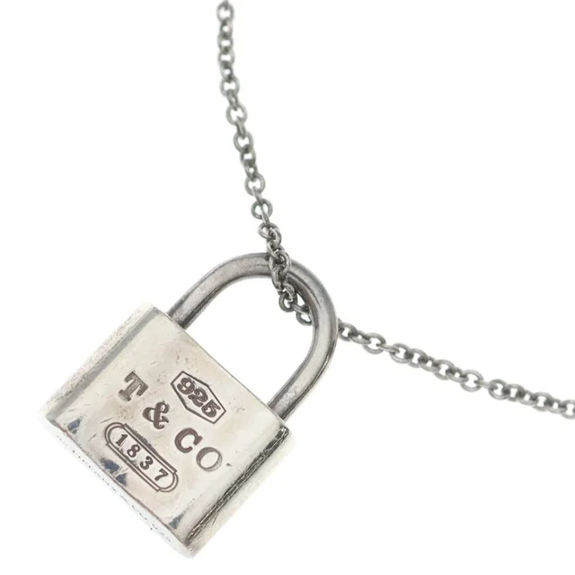 Tiffany & Co. 1837 Cadena Lock Chain Necklace Silver in Silver from The Reluxe