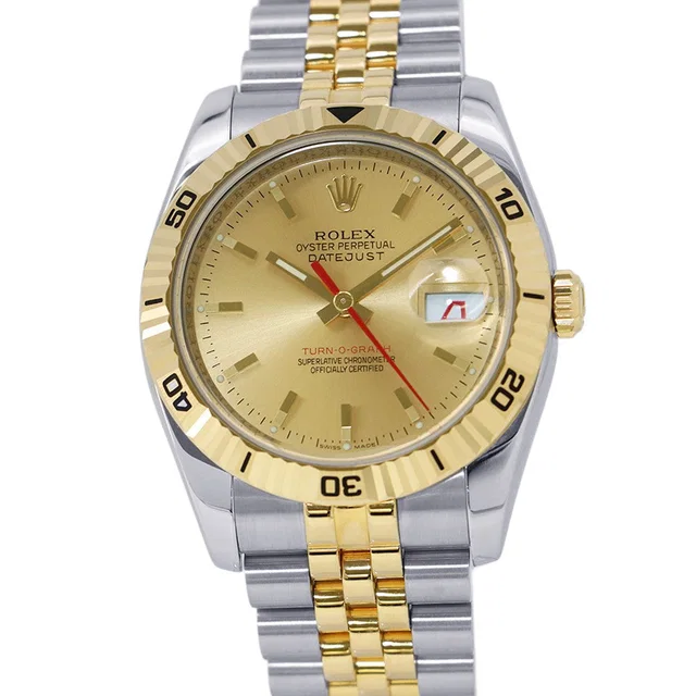 Rolex Datejust Turn-O-Graph W36mm Stainless Steel K18YG Champagne Dial116263 from GALLERY RARE