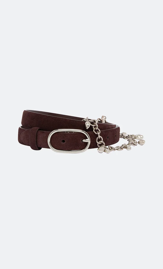 Bec&Bridge NAYA CHAIN BELT - CHOC SUEDE/SILVER from BEC + BRIDGE, photo 1 of 1