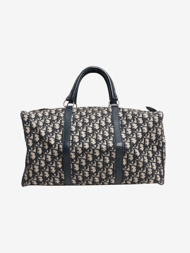 Dior Blue vintage Trotter Boston bag in Blue Canvas from Sign of the Times